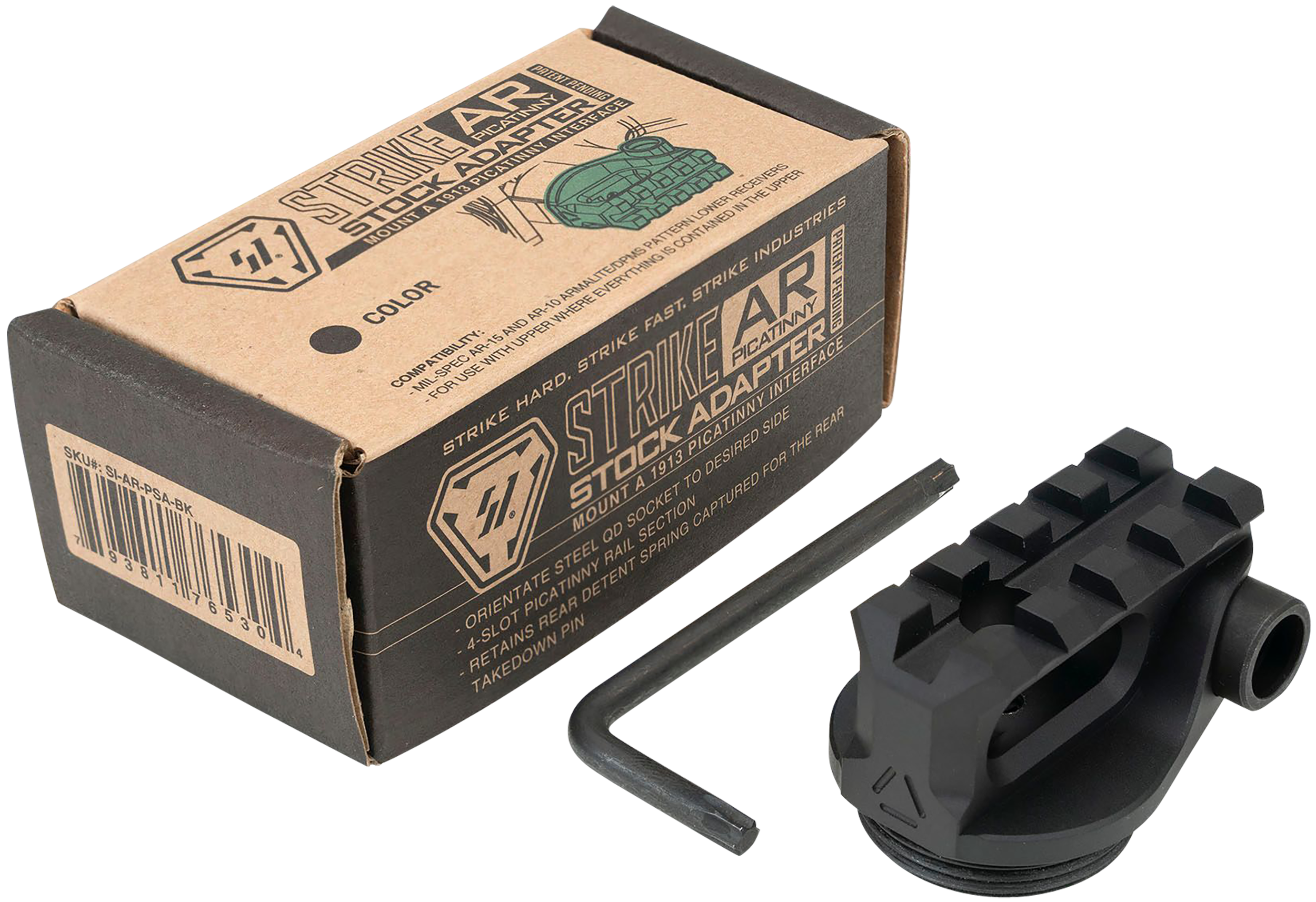 Strike Industries Strike Industries ARPSABK Picatinny Stock Adapter Black Anodized for ARPlatform