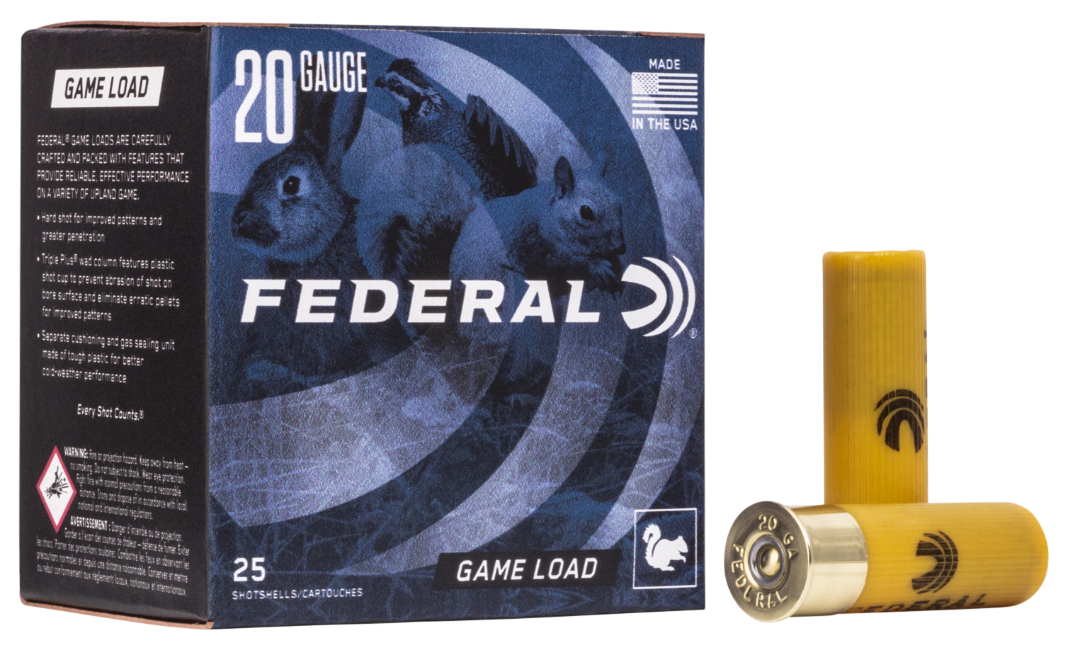 Federal Game-Shok 20 Gauge 2.75 7/8 oz 7.5 Shot Ammo