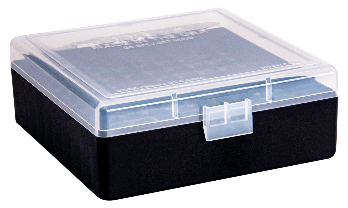 Berry's Bullets Berry's Ammo Box Clear Black Plastic 100rd