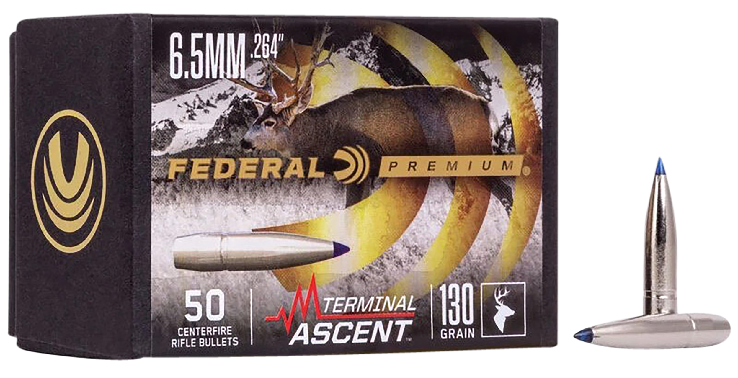 Federal Ammunition Federal Premium 6.5mm 130gr Terminal Ascent Projectiles 50ct