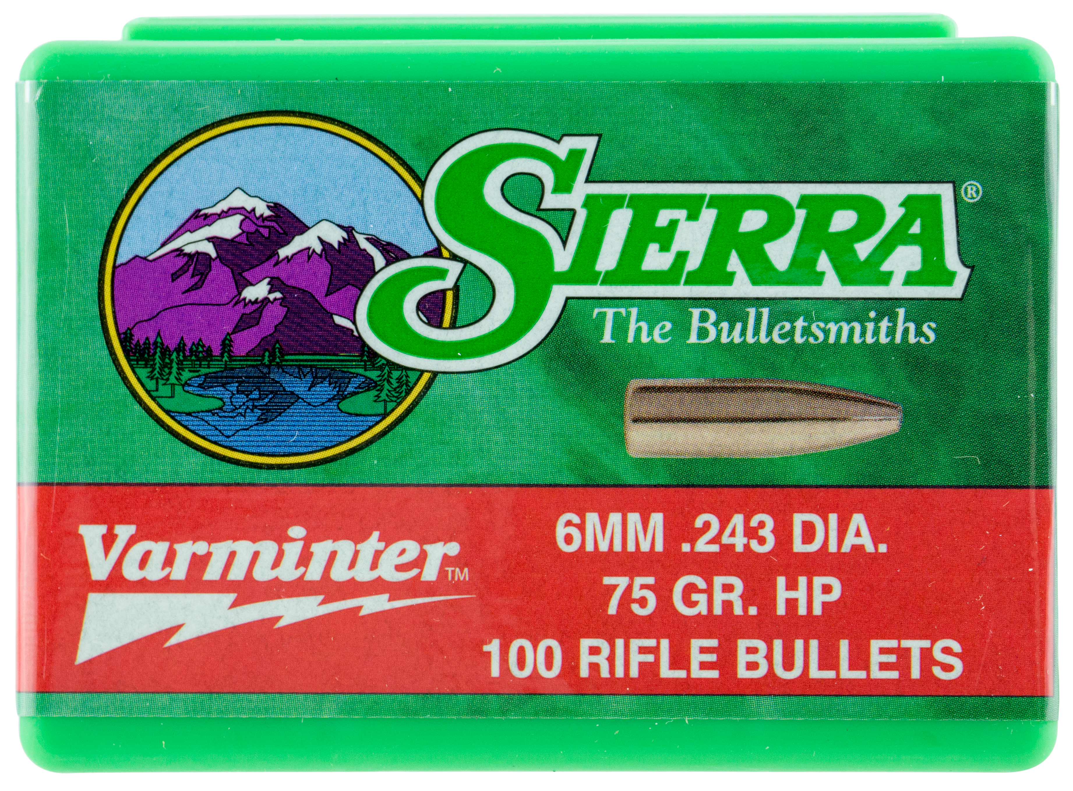 Sierra Bullets Sierra 6mm 75gr Hollow Point Varmint Projectiles 100/Box