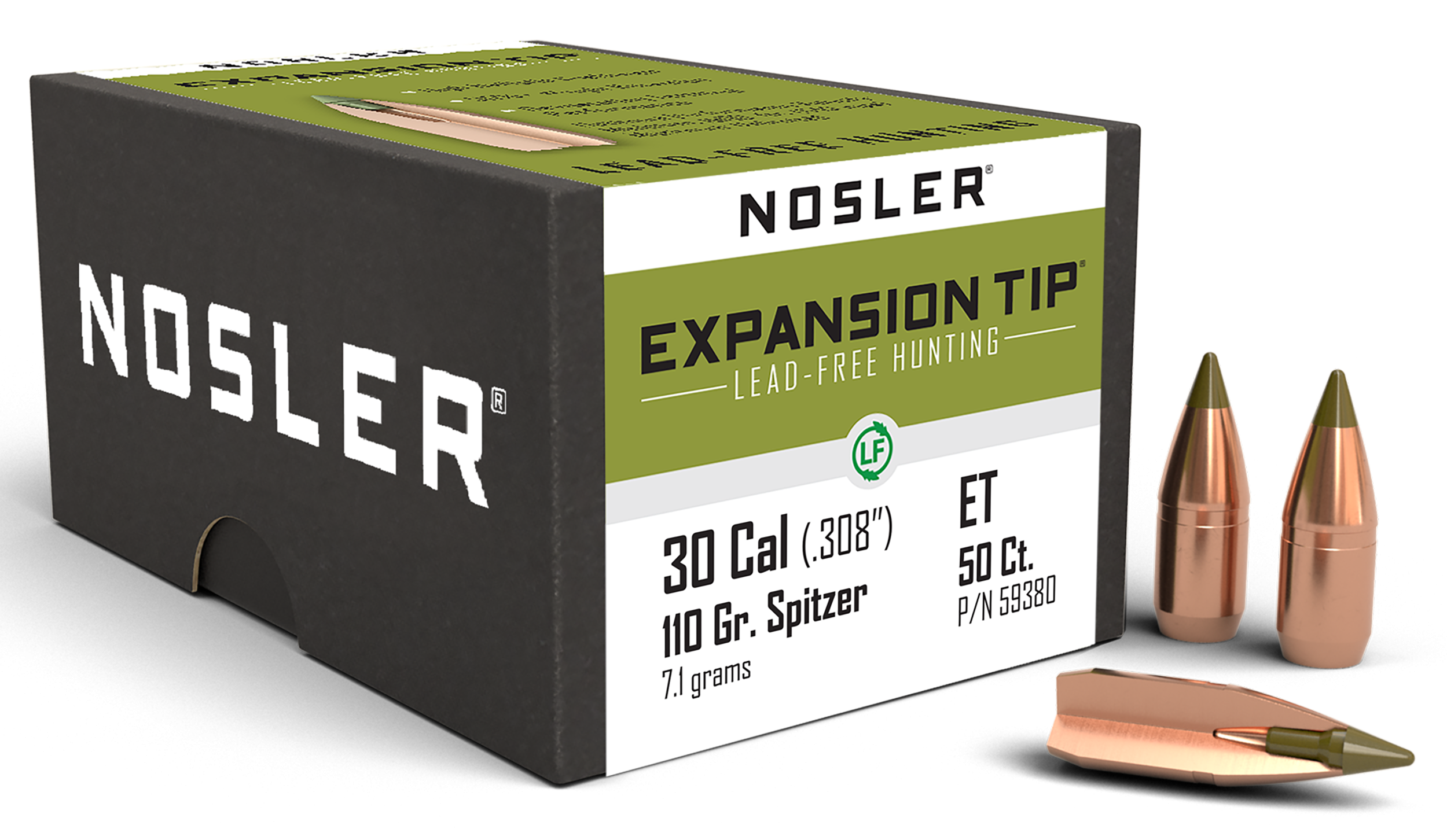Nosler Nosler E-Tip 30 Cal 110gr Lead-Free Spitzer 50ct
