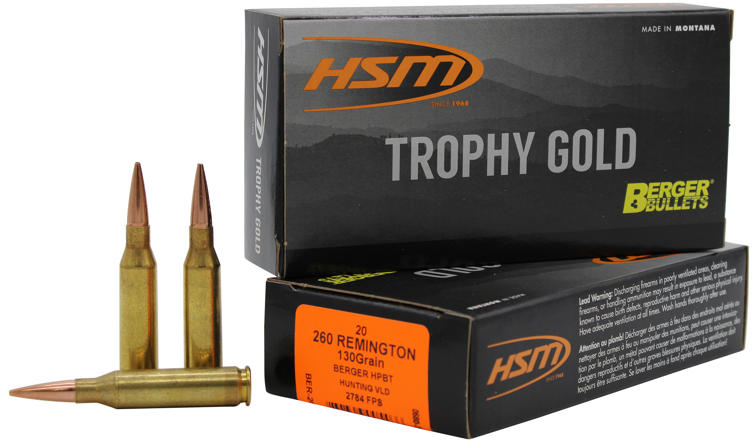 Hsm Hsm Trophy Gold 260 Rem 130 Gr Berger Hunting VLD Match (Box)