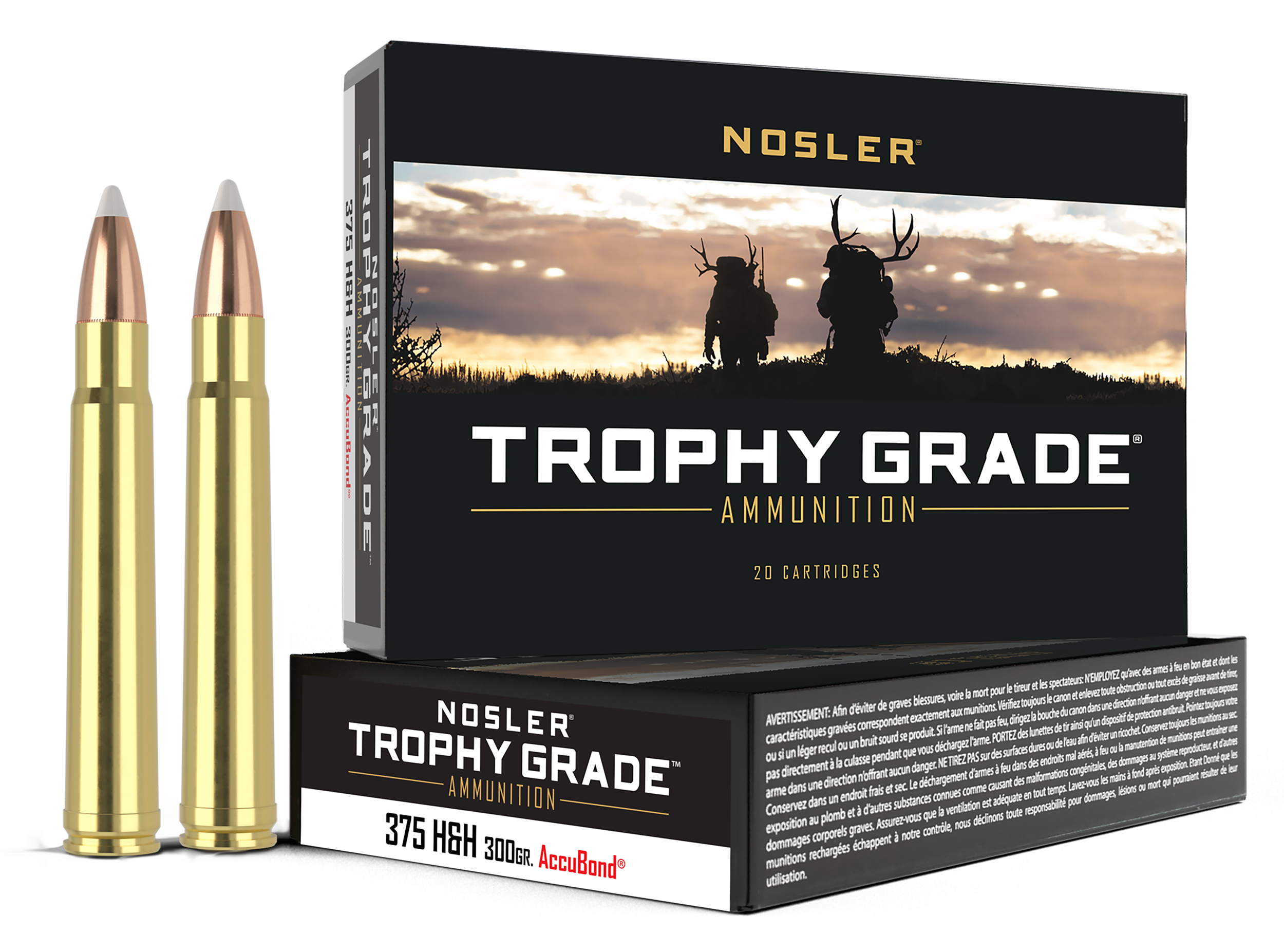 Nosler Nosler Trophy Grade 375 H&H Mag 300 Gr Nosler AccuBond Ammo
