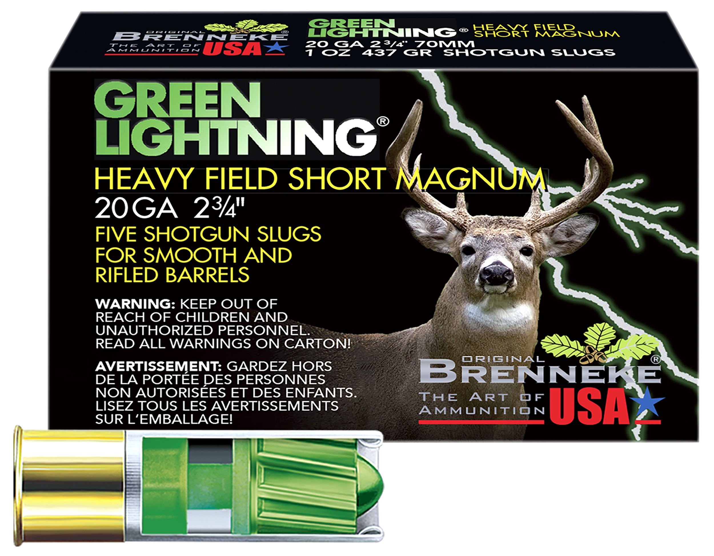 Brenneke 20 Gauge 2.75 1 oz Slug 1392 fps Ammo