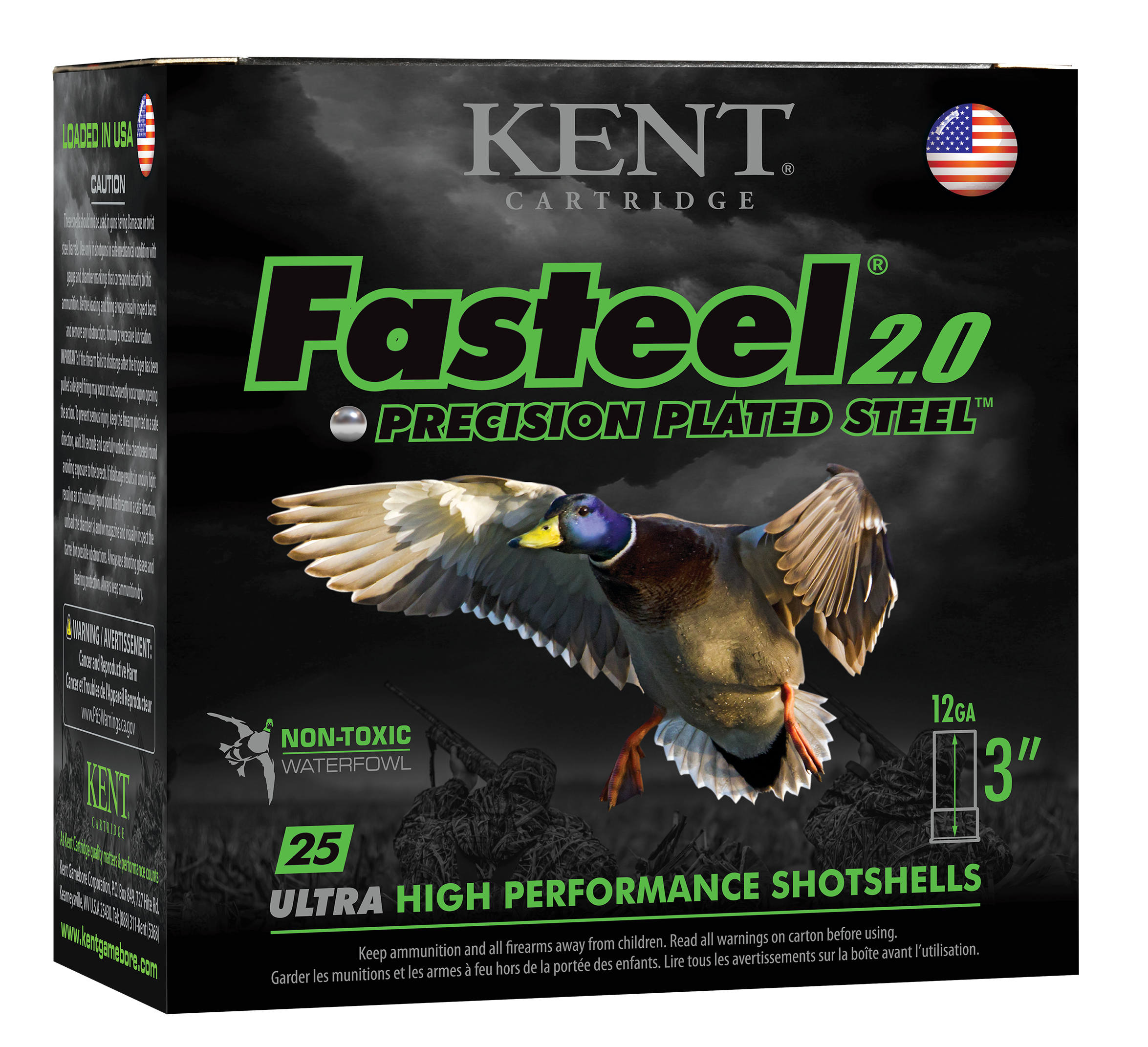 Kent Kent Cartridge Fasteel 2.0 12 Gauge 3 1 3/8 oz 2 Shot K123FS402 (Box)