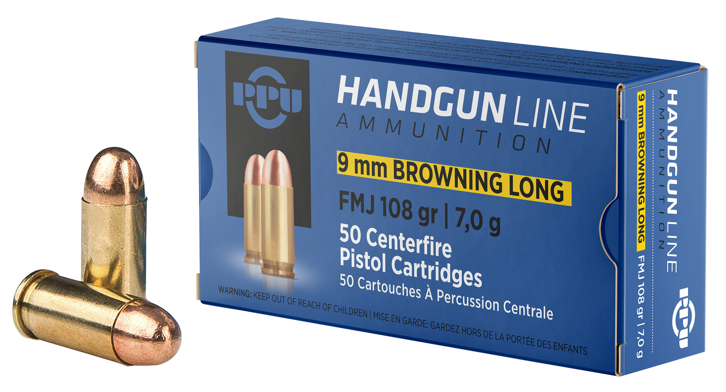 Ppu Handgun 9mm Browning Long 108 Gr FMJ Ammo