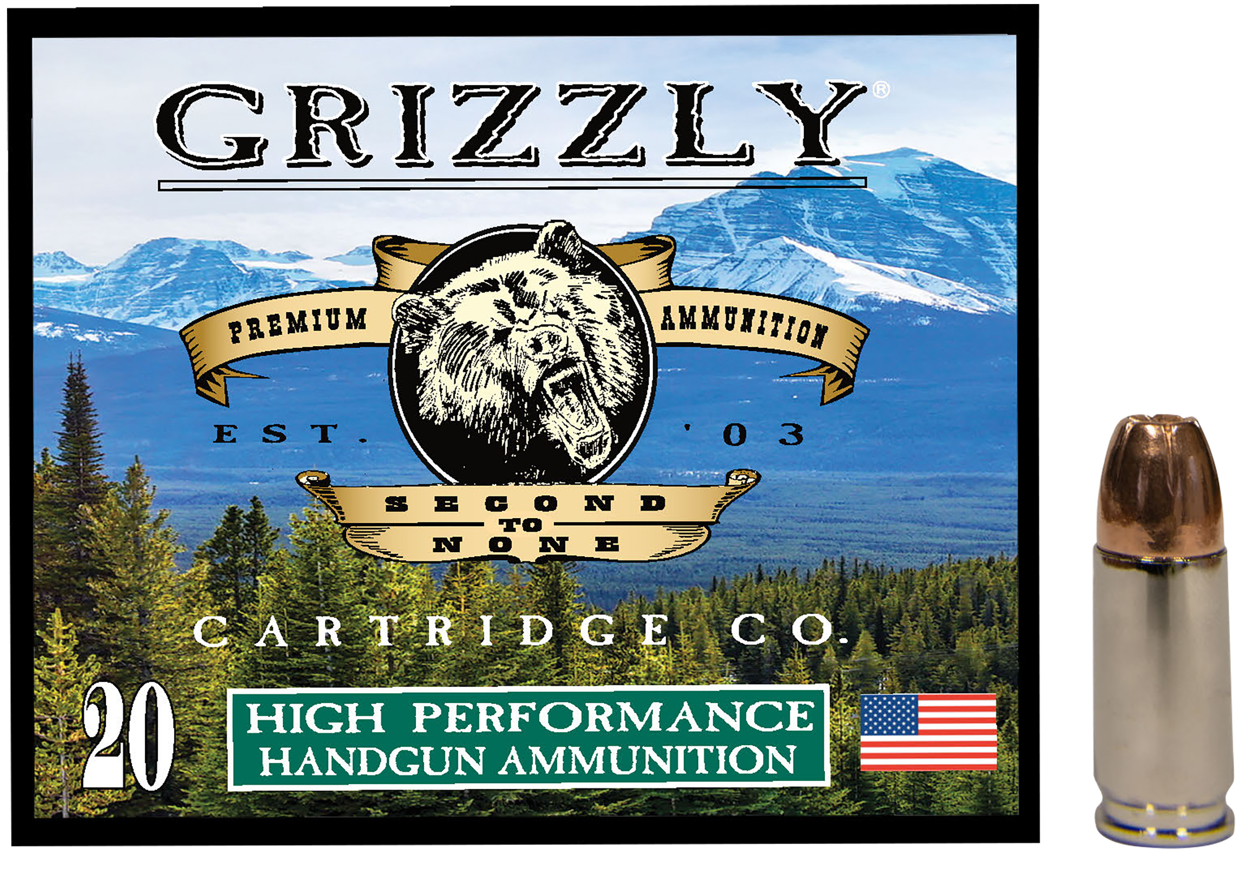 Grizzly 9mm +P 115gr JHP Ammo  Ammo