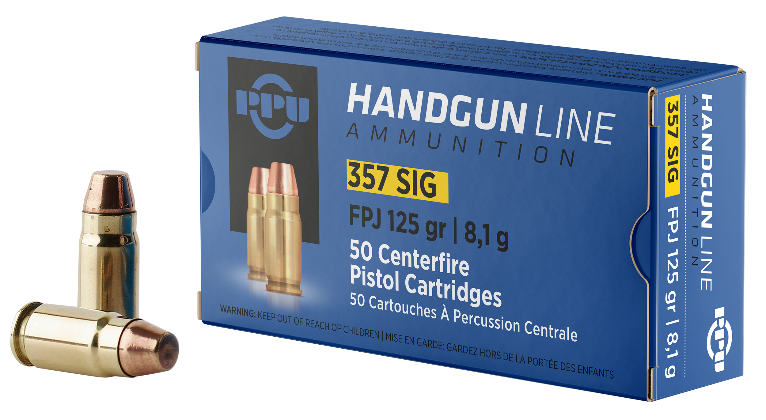 PPU Handgun 357 Sig 125 Gr FPJ 50 Rounds Ammo