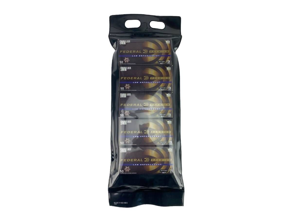 Federal Ammunition Federal Premium HST 9mm 124 Gr JHP Battle Pack - Up To 75 Years Shelf Life! (250 Rounds)