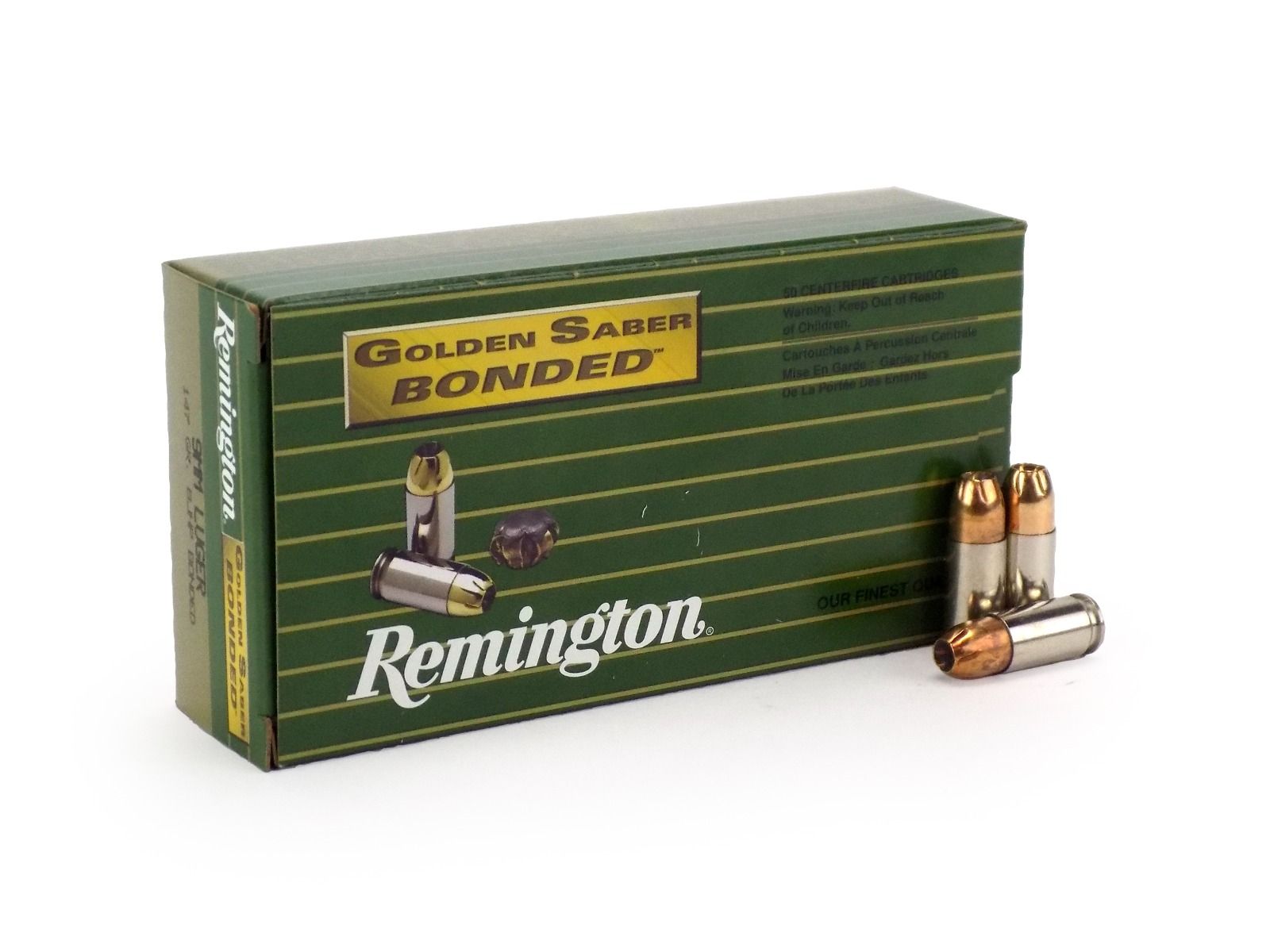 エマ SP BGS 9.5 (ゴールドラベル) Remington Golden Saber Bonded 9mm 147 Grain BJHP | 9mm Ammo For