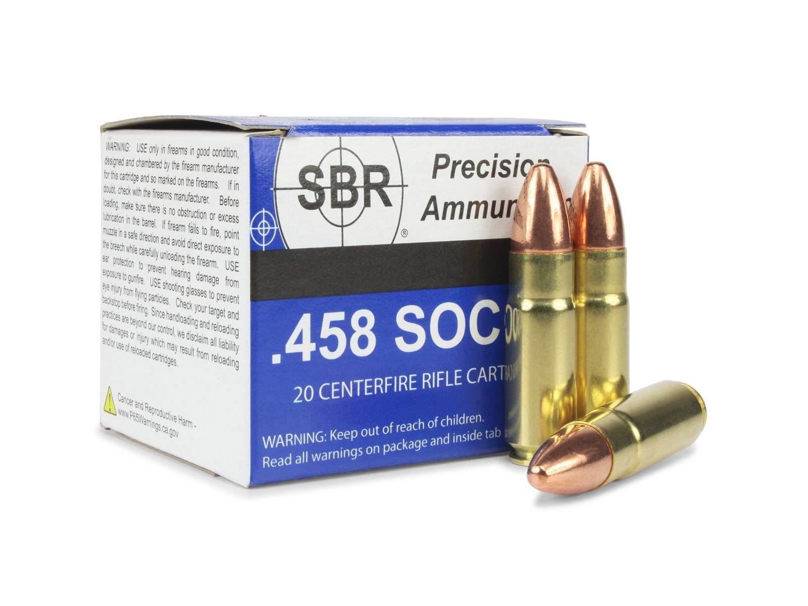 SBR SBR Ammo .458 SOCOM 450 Gr Subsonic FMJ (Box)