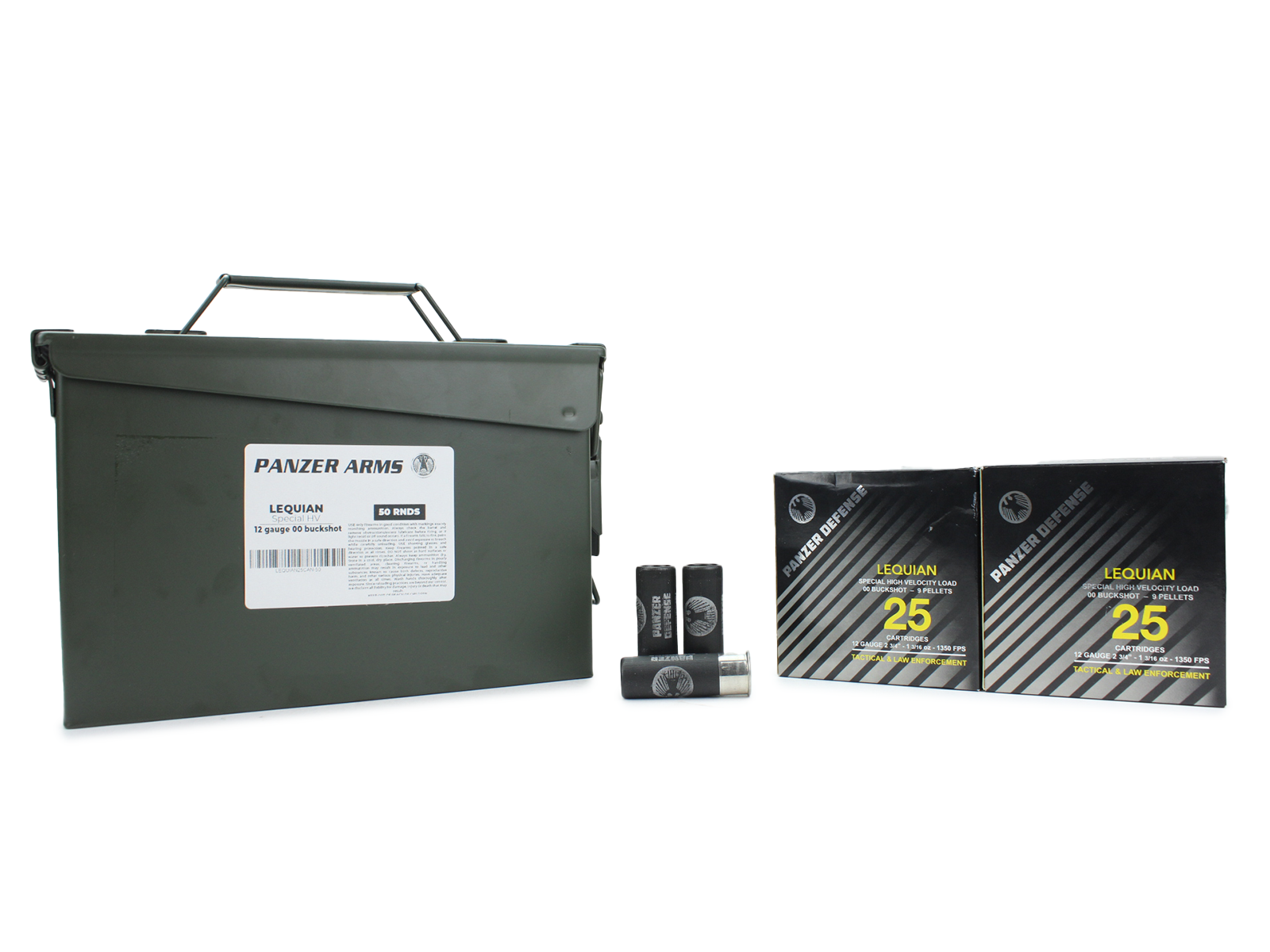 Panzer Defense Panzer Defense Special HV 12 Gauge 00 Buckshot 50 Rounds In Heavy Duty Ammo Can