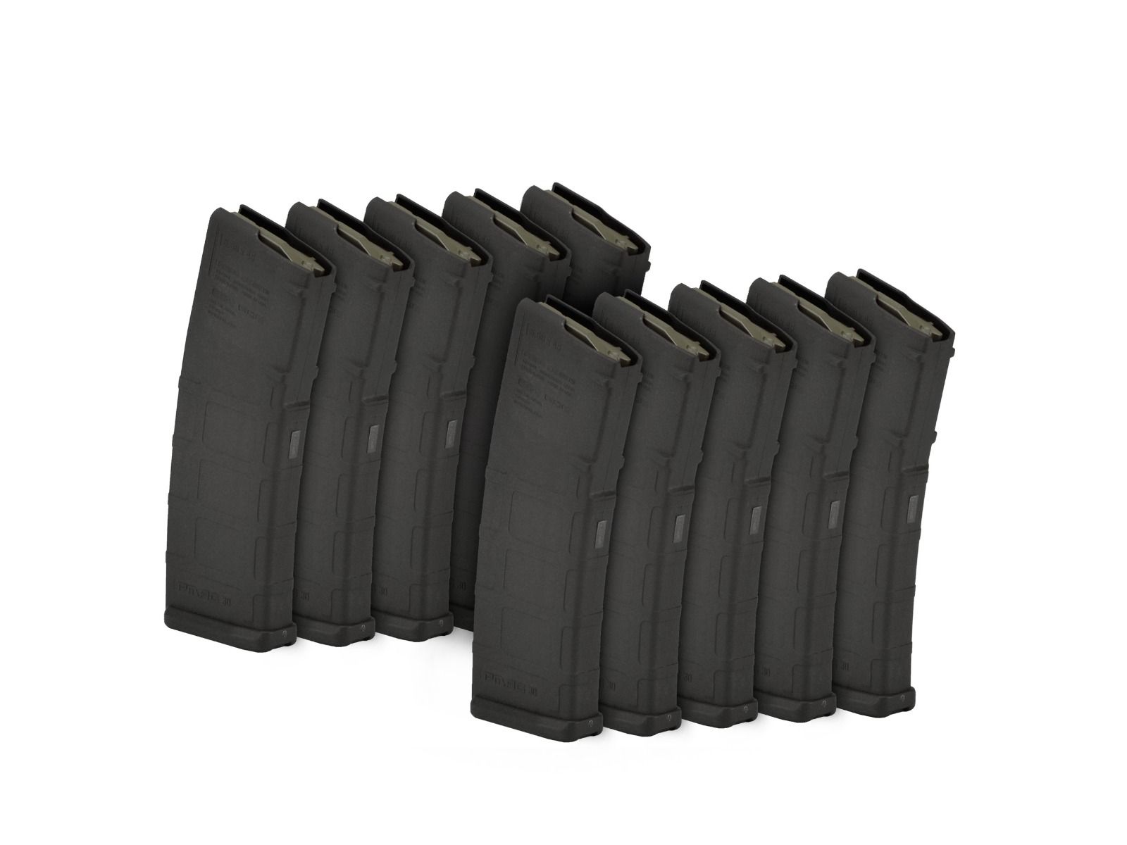10) Magpul PMAG AR-15 .223 / 5.56 Gen 2 MOE 30 Round Magazines - Blk