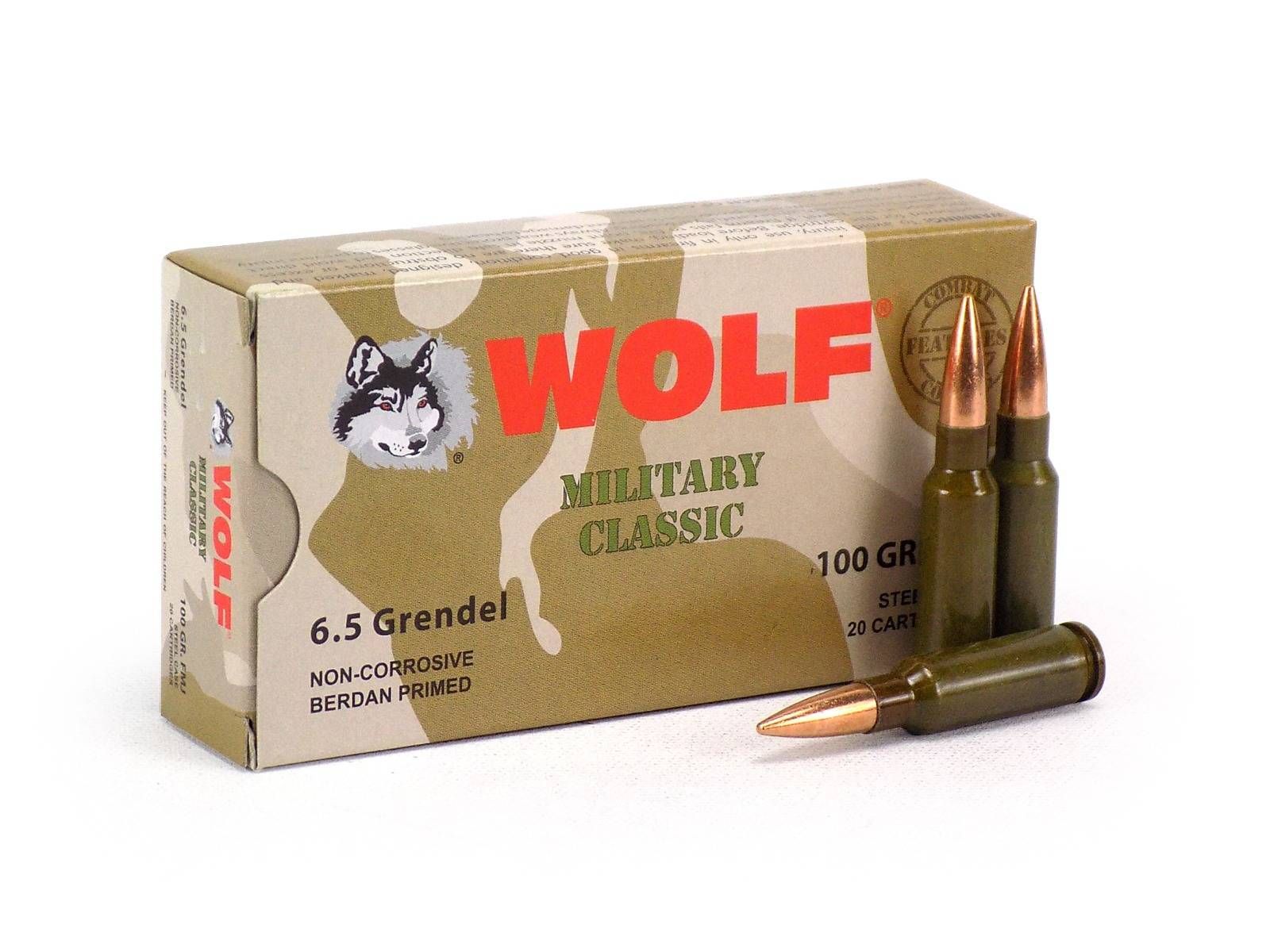 Wolf Wolf Military Classic 6.5 Grendel 100 Grain FMJ (Box)