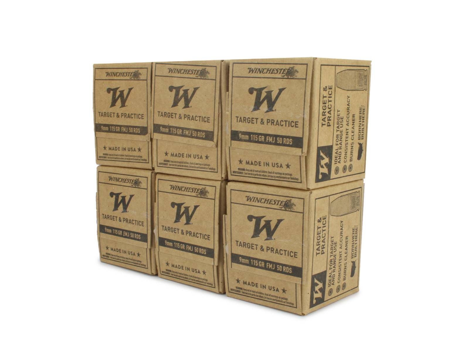 Winchester Winchester Target & Practice Service Grade 9mm 115 Grain FMJ (Range Bundle)