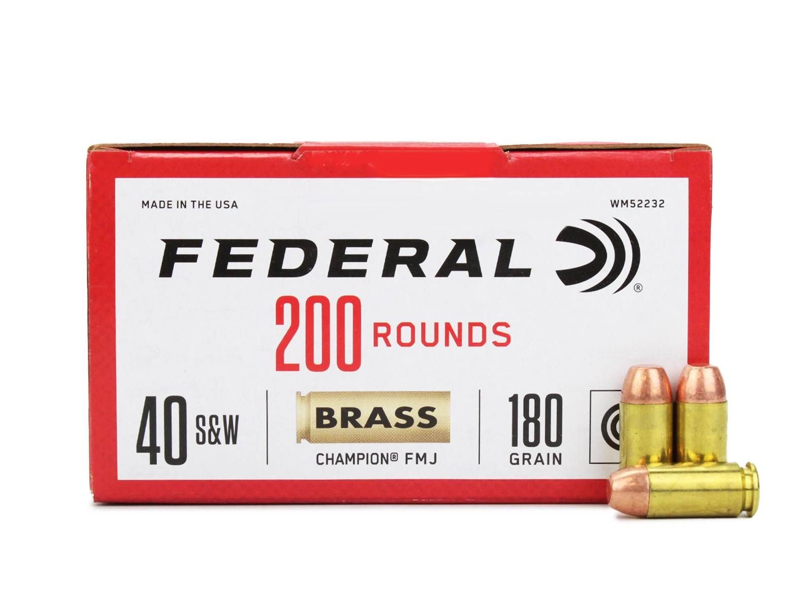 Federal Ammunition Federal Champion 40 S&W 180 Gr FMJ 200 Rounds