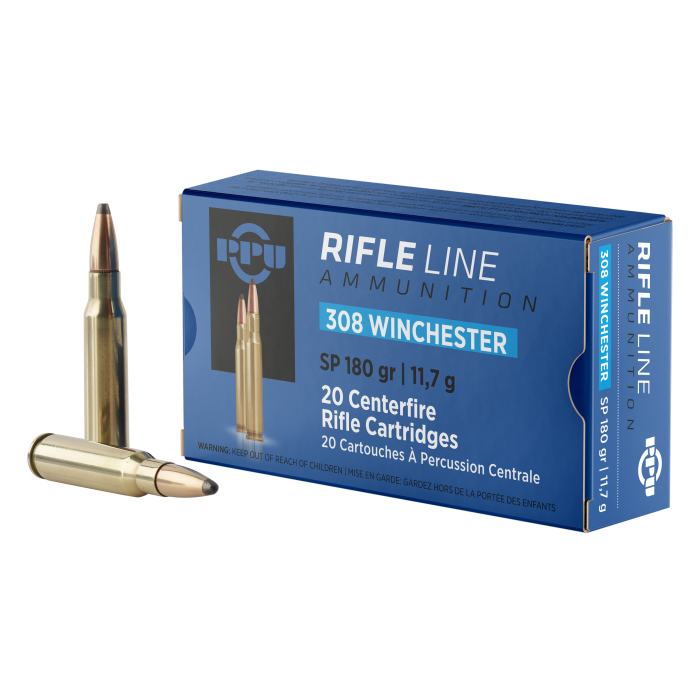 PPU Standard Rifle 308 Win 180 Gr SP 20 Rounds