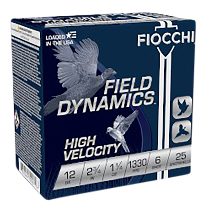 Fiocchi Field Dynamics 12 Gauge 2.75 1 1/4 oz 6 Shot 12HV6 Fiocchi Field Dynamics 12 Gauge 2.75 1 1/4 oz 6 Shot 12HV6