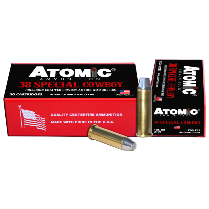 Atomic Cowboy Action 38 Special 125 Grain Lead Round Nose Flat Point 451 Atomic Cowboy Action 38 Special 125 Grain Lead Round Nose Flat Point 451