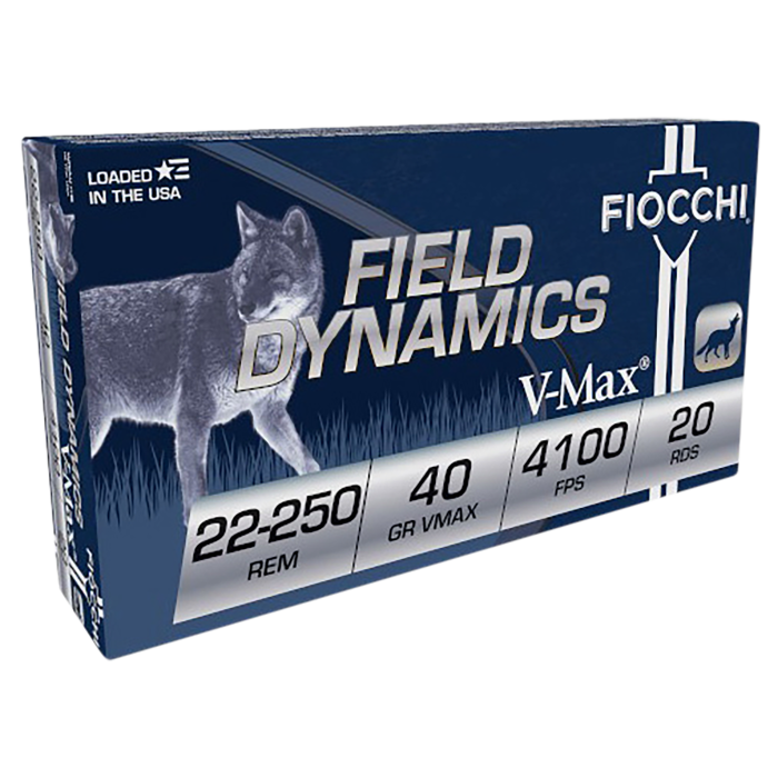 Fiocchi Field Dynamics 22-250 Rem 40 Grain Hornady V Max