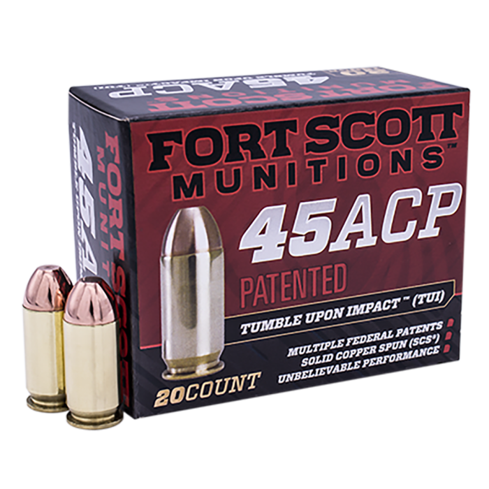 Fort Scott Munitions Tumble Upon Impact (tui) 45 ACP 180 Grain Solid Copper Spun 450180SCV
