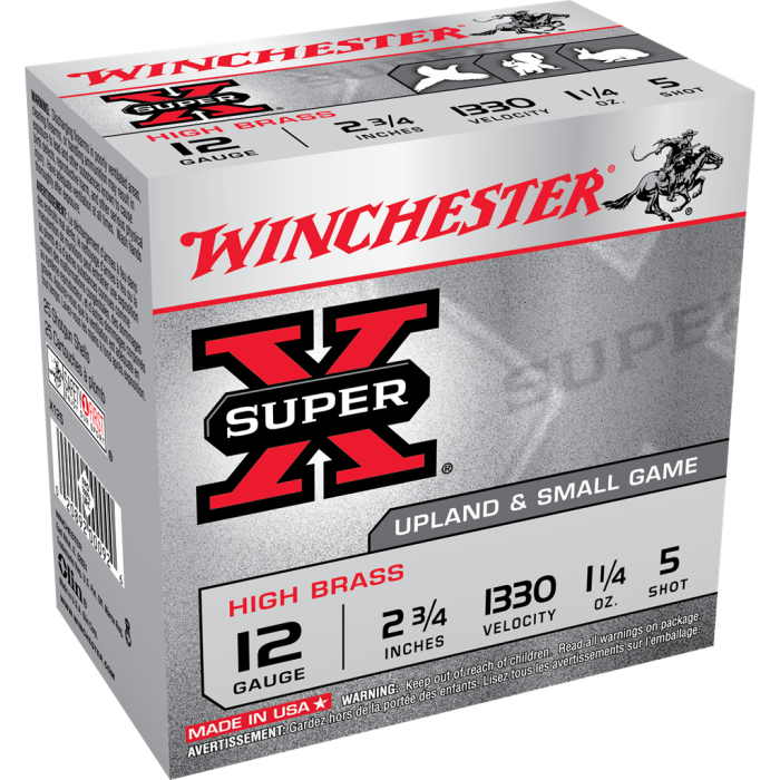 WINCHESTER SUPER X 12 GAUGE 2.75 1 1/4 OZ 5 SHOT AMMO (X125) WINCHESTER SUPER X 12 GAUGE 2.75 1 1/4 OZ 5 SHOT AMMO (X125)