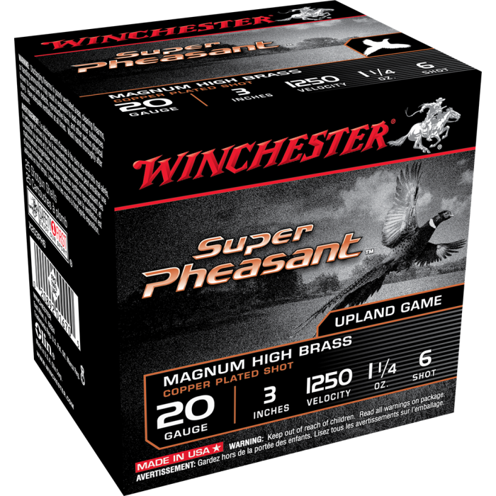 Winchester 20 Gauge 3 1-1/4 oz 6 Shot Copper-Plated Lead
