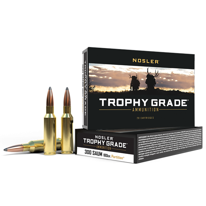 Nosler Trophy Grade 300 Rem SAUM 180 Gr Nosler Spitzer Partition Nosler Trophy Grade 300 Rem SAUM 180 Gr Nosler Spitzer Partition