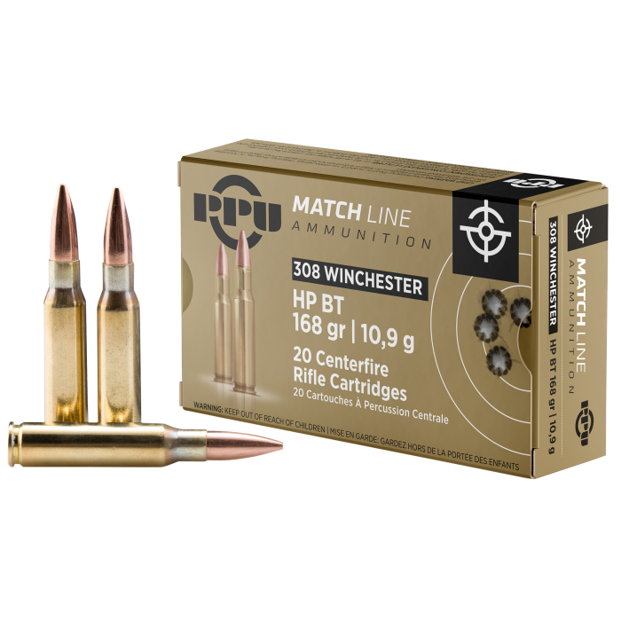 PPU Match 308 Win 168 Gr HPBT 20 Rounds