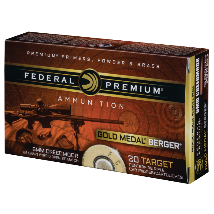 Federal Premium 6mm Creedmoor 105 Grain Berger Hybrid Open Tip Match