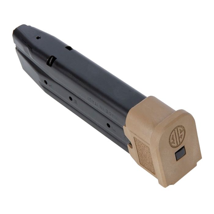 MAGMODF921COY Sig Sauer 9mm Magazine - 21 Round (Black/FDE Steel) MAGMODF921COY Sig Sauer 9mm Magazine - 21 Round (Black/FDE Steel)