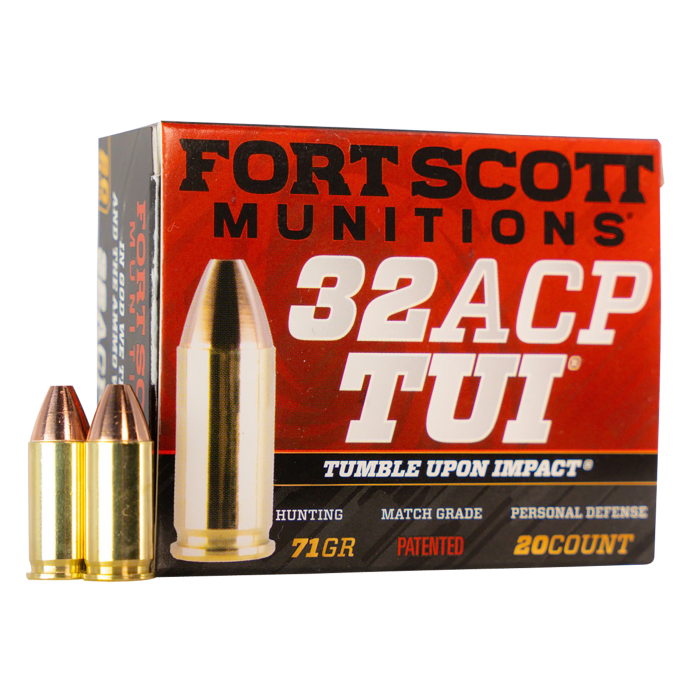 Fort Scott Munitions Tumble Upon Impact (tui) 32 ACP 71 Grain Solid Copper Spun 32ACP71SCV