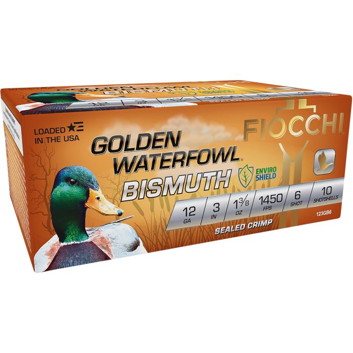 Fiocchi Golden Waterfowl 12 Gauge 3 1 3/8 oz 6 Shot 123GB6 Fiocchi Golden Waterfowl 12 Gauge 3 1 3/8 oz 6 Shot 123GB6