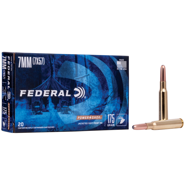 Federal Power-shok 7mm Mauser 175 Gr Jacketed Soft Point