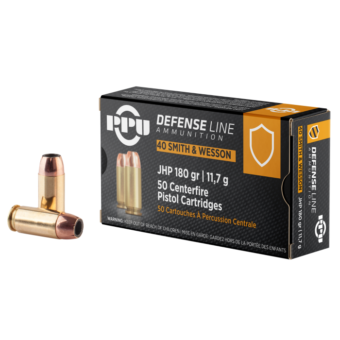 Ppu Defense 40 S&W 180 Grain JHP PPD40