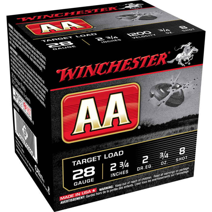 Winchester Aa 28 Gauge 2.75 3/4 oz 8 Shot AA288 Winchester Aa 28 Gauge 2.75 3/4 oz 8 Shot AA288