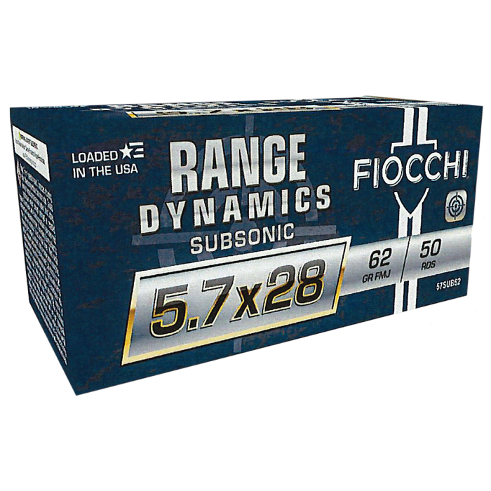 Fiocchi Range Dynamics 5.7x28mm 62 Grain FMJ 57SUB62