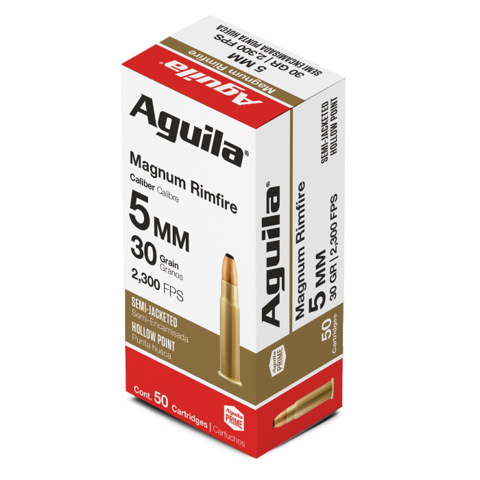 Aguila 5mm Rem Rimfire Mag 30-Grain Semi-Jacketed HP