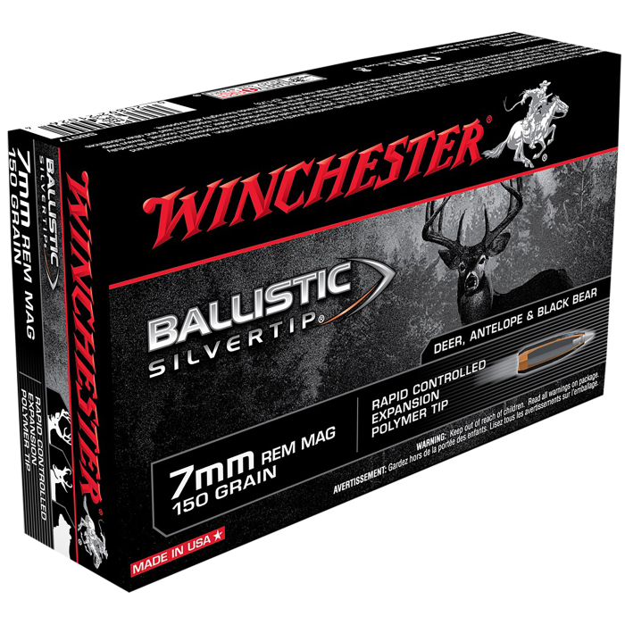 Winchester Ballistic Silvertip 7mm Rem Mag 150 Gr Rapid Controlled Expansion Polymer Tip