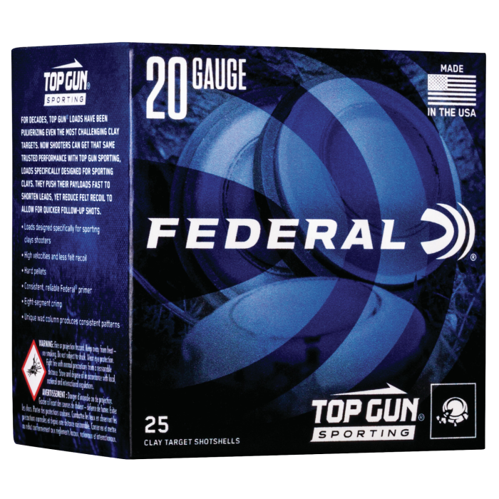 Federal Top Gun 20 Gauge 2.75 7/8 oz 7.5 Shot TGS22475 Federal Top Gun 20 Gauge 2.75 7/8 oz 7.5 Shot TGS22475