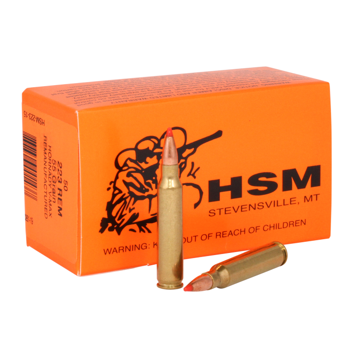 HSM Varmint Remanufactured 223 Rem 55 Gr V-Max 50 Rounds