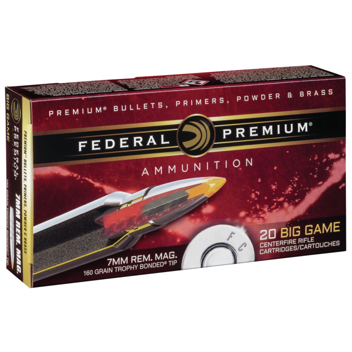 Federal Premium 7mm Rem Mag 160 Gr Trophy Bonded Tip