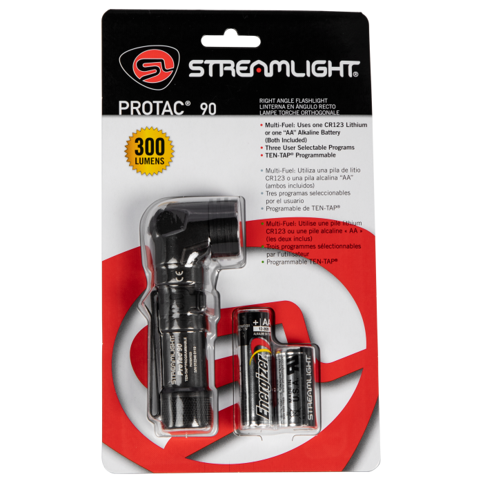 streamlight protac 90 right angle flashlight 90X USB - RECHARGEABLE Ion rechargeable battery or Two CR123A disposable batteries Streamlight ProTac 90 Every Day