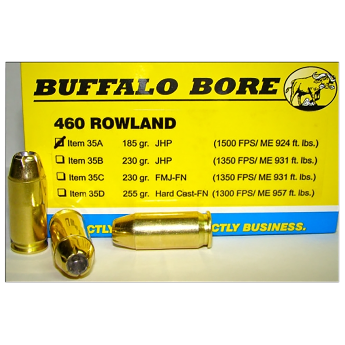 Buffalo Bore Ammunition Personal Defense 460 Rowland 185 Gr Jacket Hollow Point