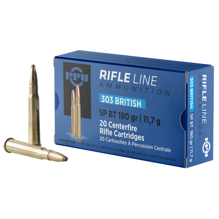 PPU Standard Rifle 303 British 180 Gr Soft Point Boat Tail