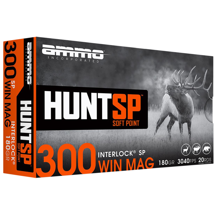 Ammo Incorporated Hunt 300 Win Mag 180 Gr Soft Point Ammo Incorporated Hunt 300 Win Mag 180 Gr Soft Point