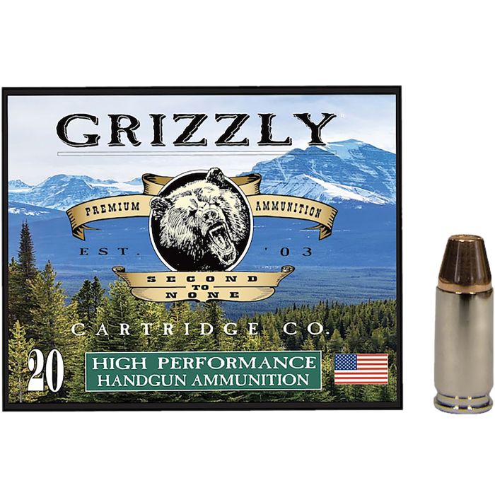 Grizzly 9mm +P 124gr FMJ Flat Point Ammo