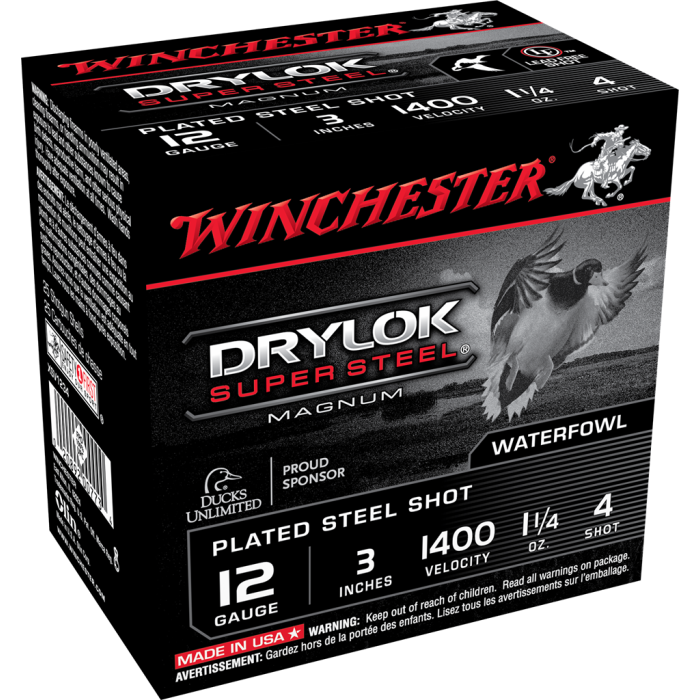 Winchester Drylok Super Steel 12 Gauge 3 1-1/4 oz 4 Shot