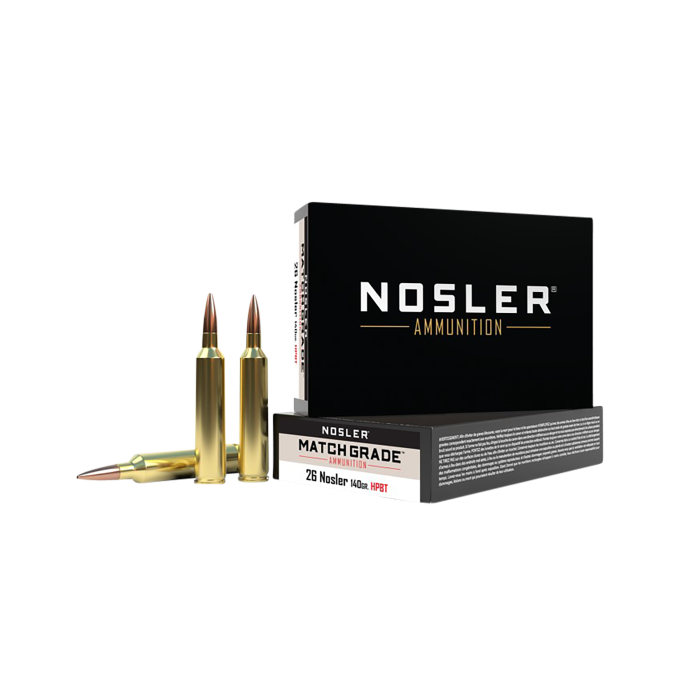 Nosler Match Grade 26 Nosler 140 Gr Custom Competition Hollow Point Boat Tail